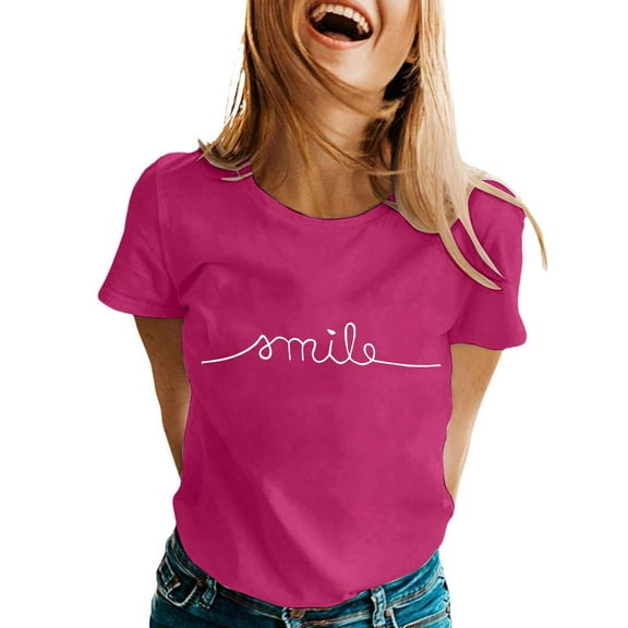 WENWU T Shirts for Women Graphic Tee Clothes Summer Short Sleeve Top Tall Long Sleeve Shirts for Women Small Tops