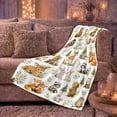 thumbnail image 5 of Sweet Woodland Friends Deer Fox Rabbit Raccoon Bear Floral Flannel Blanket, Cozy Sofa Throw for families and Nature Fans, Warm Bedroom bedroom Reading Nook Home Decor, Birthday Gift, 5 of 8