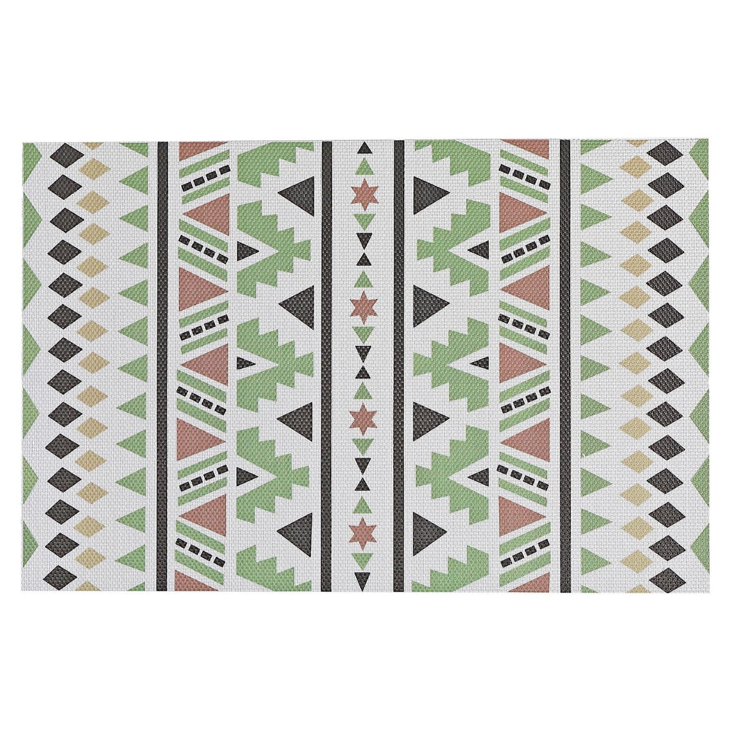 Vinyl Placemat (Bohemian) (Green) - Set of 12