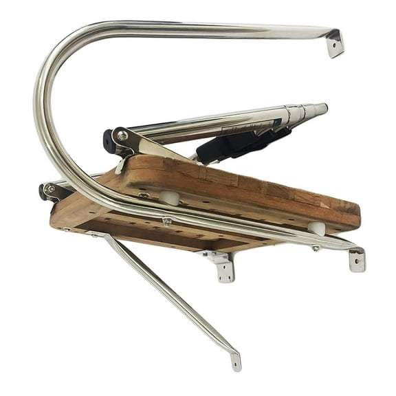 MARINE CITY Stainless Steel 3 Step O/B Swim Teak Platform Ladder Telescoping Boat Ladder for Marines  Boats  Ships  Yachts Pack of 1