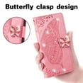 thumbnail image 6 of Mantto For Samsung Galaxy S25 Ultra Wallet Case, Bling Diamond PU Leather Flip Wallet Case Hand Strap Butterfly Embossed Protective Flip Kickstand Card Holder Magnetic Closure Phone Cover,Pink, 6 of 9