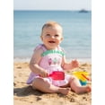 thumbnail image 3 of BemeyourBBs Newborn Baby Girl Ice Cream One Piece Swimsuit Infant Girls Bathing Suit Rash Guard Embroidery Striped Ruffled Trim Tie Shoulder Swimwear Summer Beachwear, 3 of 9