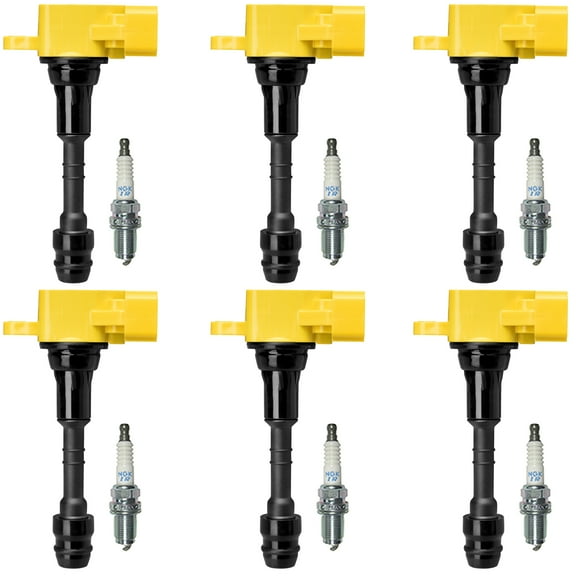 6 Heavy Duty Ignition Coil & 6 NGK Spark Plug for 2007 Nissan Frontier 4.0L V6