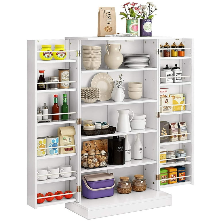 HOMEFORT 41 Kitchen Pantry Cabinet, Storage Cabinet with 6 Adjustable  Shelves, Space Saving Cupboard Cabinet for Kitchen Pantry Office