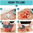thumbnail image 5 of Triturador de Alimentos Manual de 500 ml con Cuerda Tiradora para Ajo Verduras y Frutos Secos en Azul Grisáceo, 5 of 5