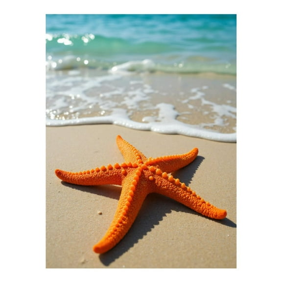 Diamond Art Kit for Adults, Starfish Beach Sand Ocean Waves Diamond Painting for Adults Beginners, DIY Diamond Art Painting Kits, 5D Diamond Painting Crafts for Home Decor 12x16 Frameless