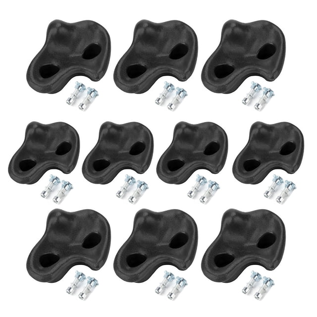 10 Uds. De plástico texturizado para escalada en roca, piedras de pared, Kit surtido para niños, perno negro