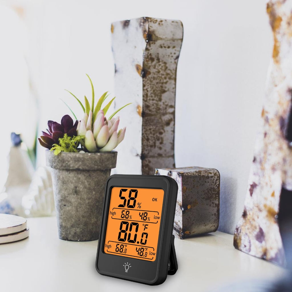 Tizuqe Thermometers Hygrometer Weather Stations Magnetic Desktop Temperature Humidity Meter Gauge with LCD Display for Home