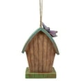 thumbnail image 4 of 10" Brown and Green Hanging Birdhouse with Butterflies Outdoor Garden Decor, 4 of 5
