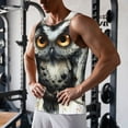 thumbnail image 5 of Gukieu Whimsical Owl On Branch Print Men's Quick Dry Fitness Vest, Round Neck Sleeveless Fitness Bodybuilding Top-X-Large, 5 of 7