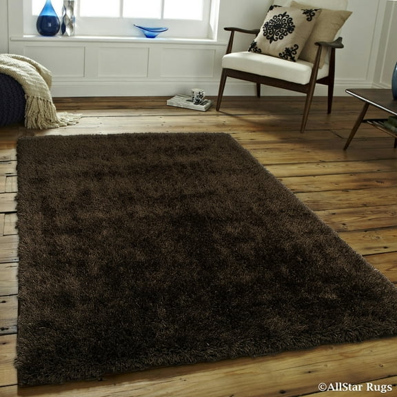 Allstar Green High Density and High Quality High End Shaggy Area Rug. Very Soft Extra comfort (4' 11" x 7')
