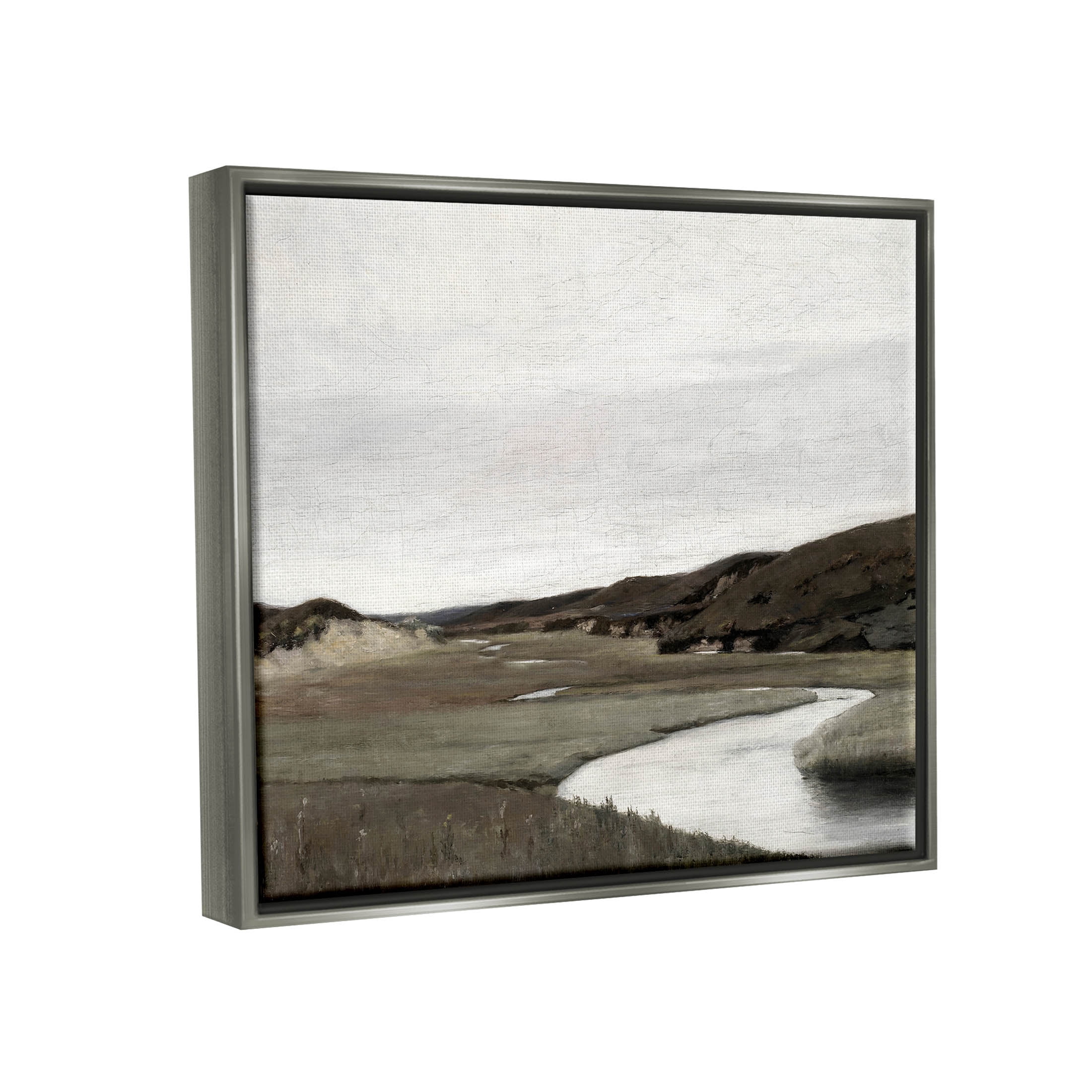 Rural Stream Classic Landscape Landscape Painting Luster Gray Framed Art Print Wall Art