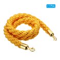 thumbnail image 3 of Uxcell Stanchion Rope 1.5m/5Ft Twisted Barrier Rope with Snap Hooks for Queue Crowd Control, Yellow Golden, 3 of 7