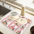 thumbnail image 2 of Yayeee Dish Drying Mat for Kitchen Counter 18" x 24" Microfiber Super Absorbent Coffee Decorative Pad, Green Christmas Houses, 2 of 9