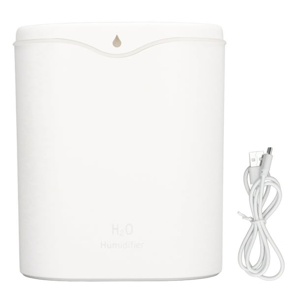 Humidificador de escritorio con tanque de agua de 2 l, 2 modos, puerto USB, pulverizador doble, 12 horas de hidratación, humidificador USB para dormitorio, oficina, dormitorio, elegante color blanco.