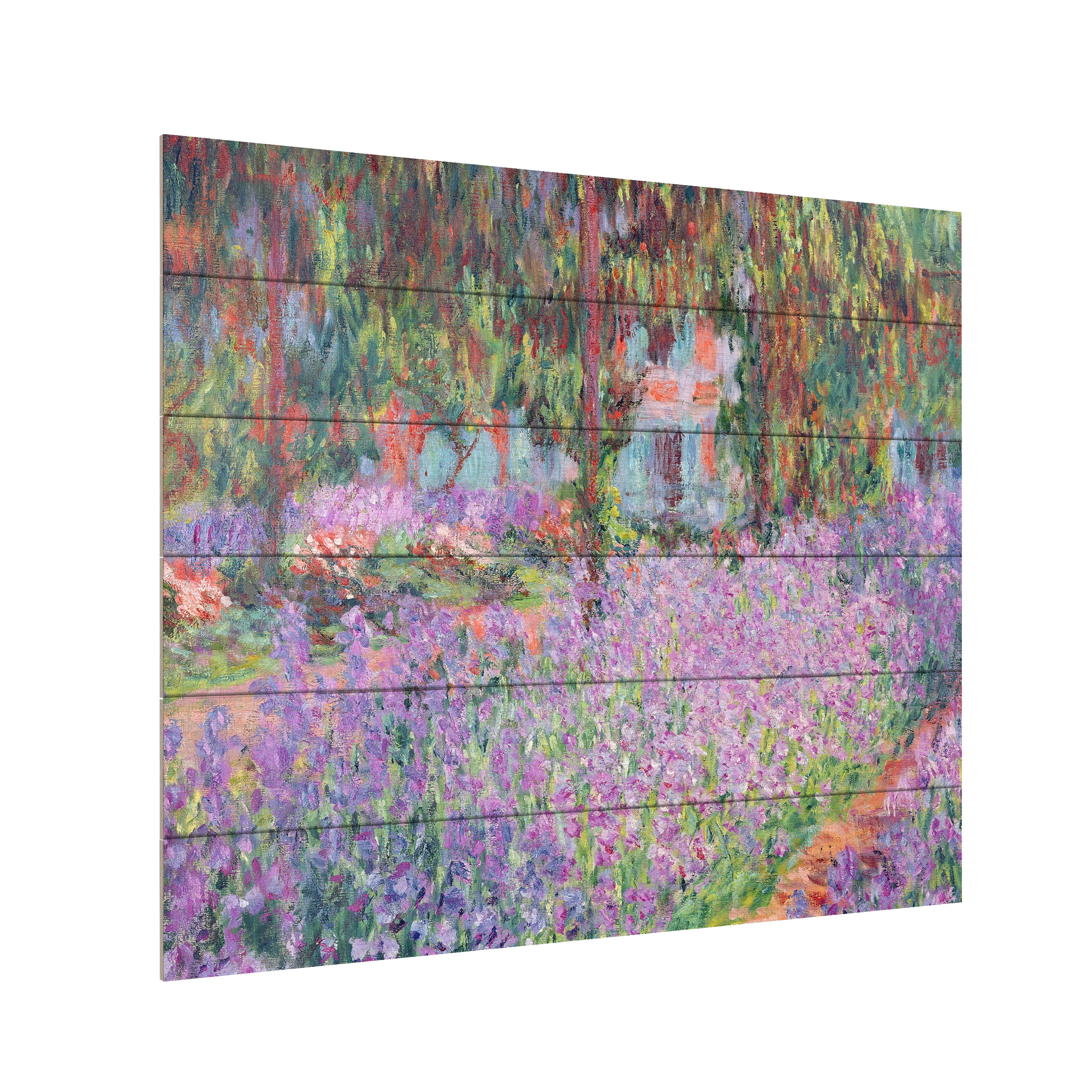 Claude Monet 'The Artists Garden at Giverny' Wood Slat Art