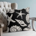 thumbnail image 4 of Pillow Covers 18x18 Set of 2, Black Starfish Coastal Throw Pillow Covers Decorative Couch Cushion Cover, Shell Coral Summer Beach Nautical Ocean Microfiber Soft Pillowcases for Bedroom Living Room, 4 of 9