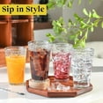 thumbnail image 3 of 16 oz Drinking Glasses, Set of 6 Hammered Glass Cups, Clear Heavy Base Stemmed Highball Water Glasses for Beer, Iced Coffee Cups, Cocktail Glasses, Wine, Iced Tea, Dishwasher Safe, 3 of 8