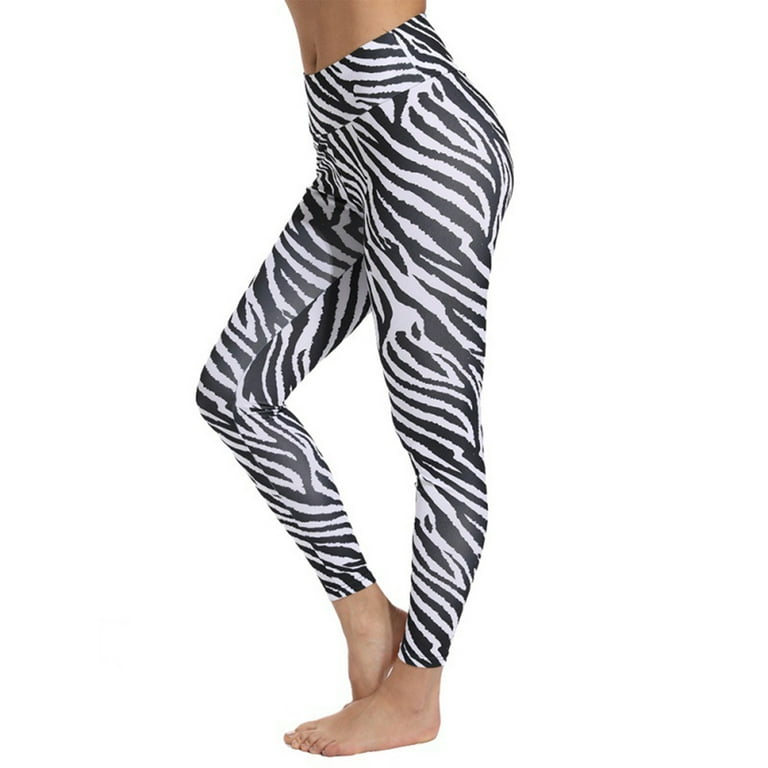 Women Zebra Leopard Print Leggings High-Waist Hip Lifting