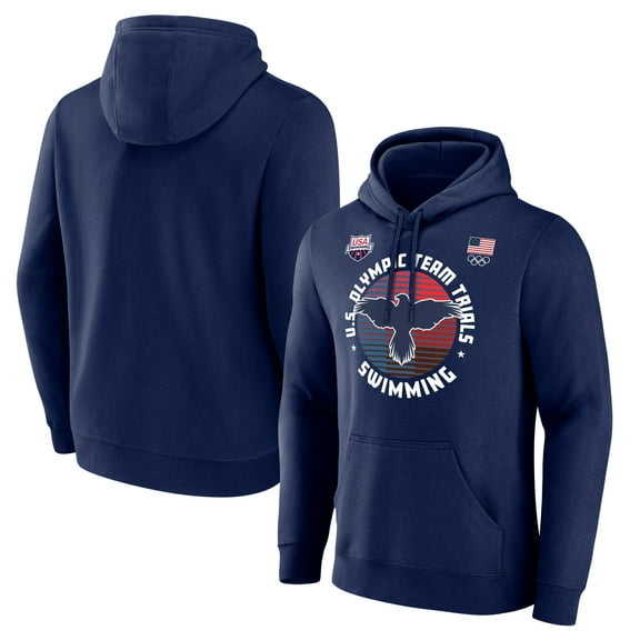 Men's Navy USA Swimming 2024 U.S. Olympic Team Trials Floating Bars Pullover Hoodie