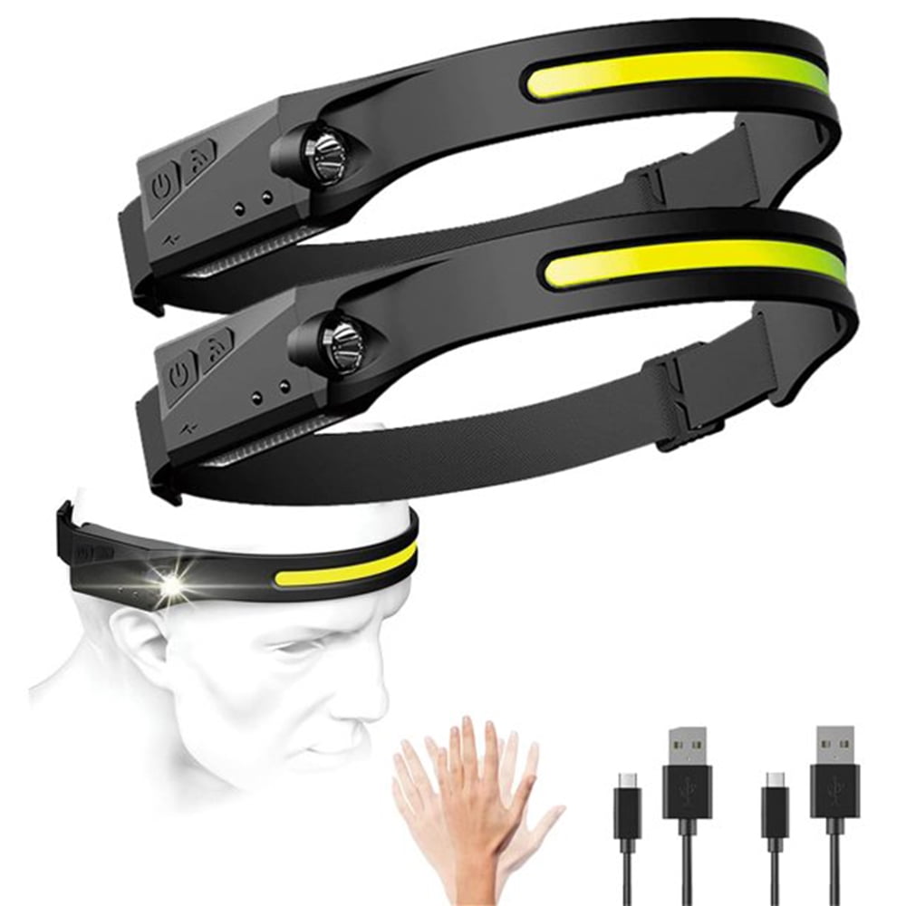 LED Headlamp,USB Rechargeable Headlamp with All Perspectives Induction ...