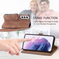 thumbnail image 6 of Tarise for Samsung S21 FE 5G Phone Wallet Case for Men Women, Galaxy S21 FE 5G Cover, Embossed PU Leather Magnet Buckle Card Slots Zipper Pocket Lanyard Wrist Strap Handbag All-inclusive Case, Brown, 6 of 7
