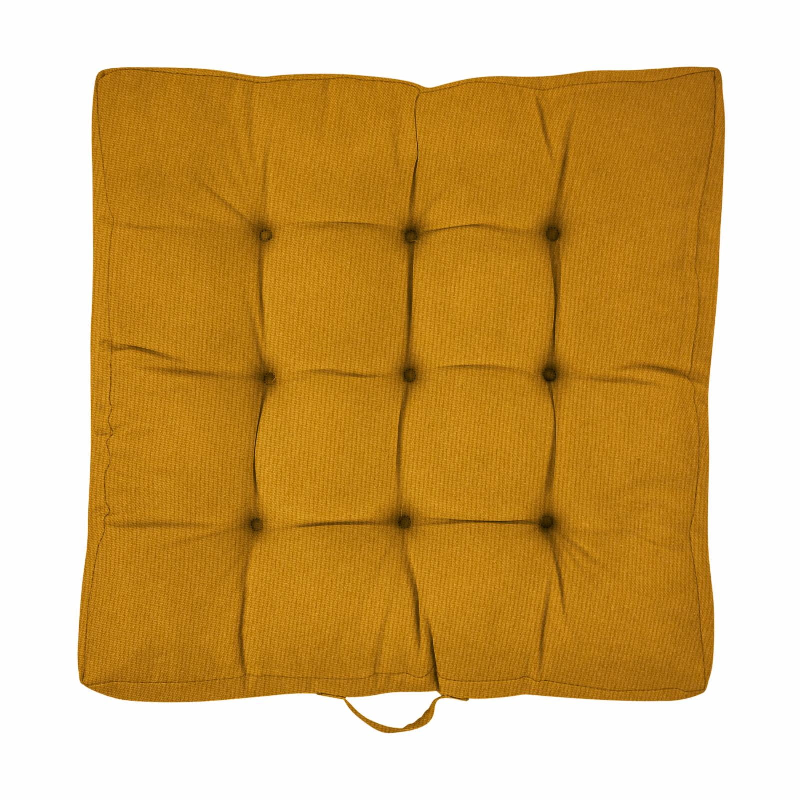 Noble Grey Square Floor Pillow with Handle 24 in x 24 in x 5 in Ivory