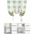 thumbnail image 6 of Sage Green Plaid Tie Up Curtains for Window, Thermal Insulated Balloon Shade Adjustable Rod Pocket Curtains Valance Panels for Kitchen Bathroom Cafe 42 x 54 Easter, 6 of 6