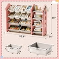 thumbnail image 2 of Toy Storage Organizer and Bookshelf for Kids, Akaber Toys Organizer 4 Tier Foldable with 12 Removable Bins, 2 of 7