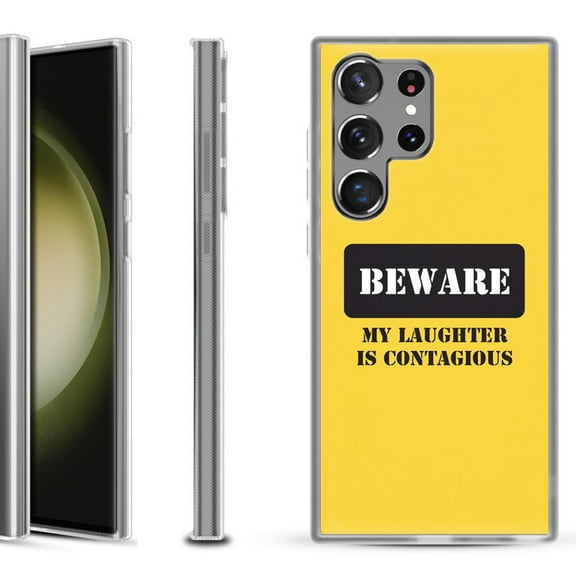 Shockproof Gel Phone Case for Samsung Galaxy S23 Ultra 5G, by OneToughShield ® - Laughter