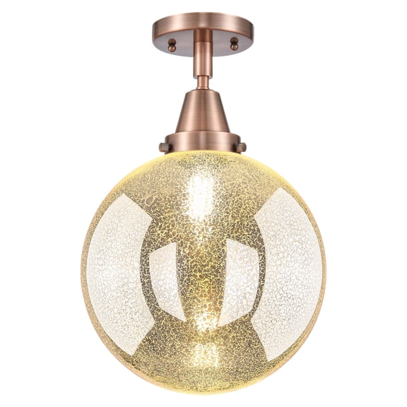 447-1C-AC-G208-10 Innovations Lighting Beacon - 1 Light Flush Mount-10 Inch Wide and 12.5 Inch Tall-Antique Copper Finish