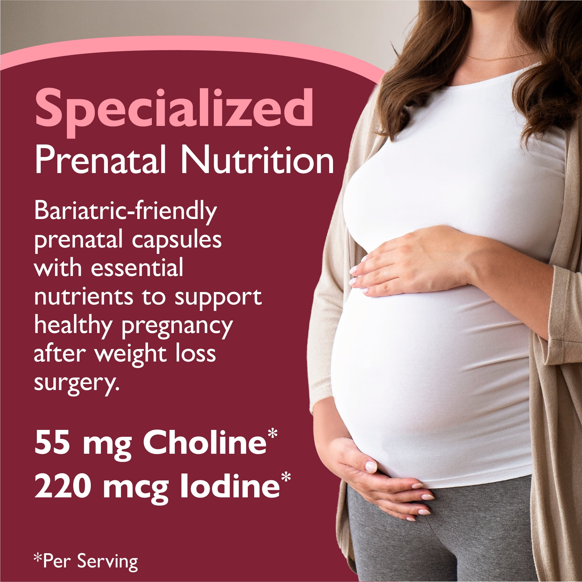 Celebrate Vitamins Bariatric Prenatal Vitamins with Folate (Folic Acid), Vitamin A, Iron, and Choline, 60 count