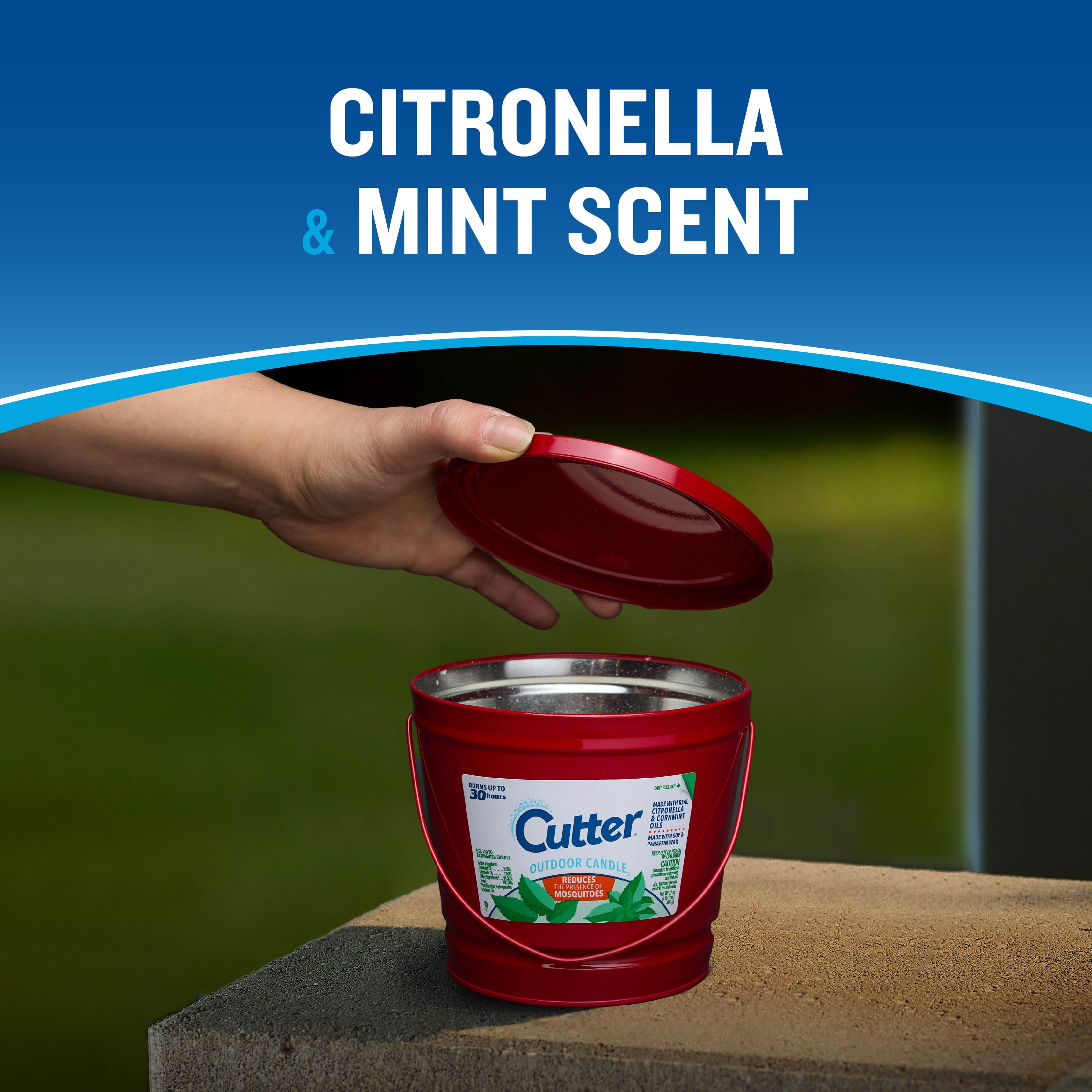 Cutter Outdoor Soy Wax Candle, Citronella & Mint Scent, 1 Count