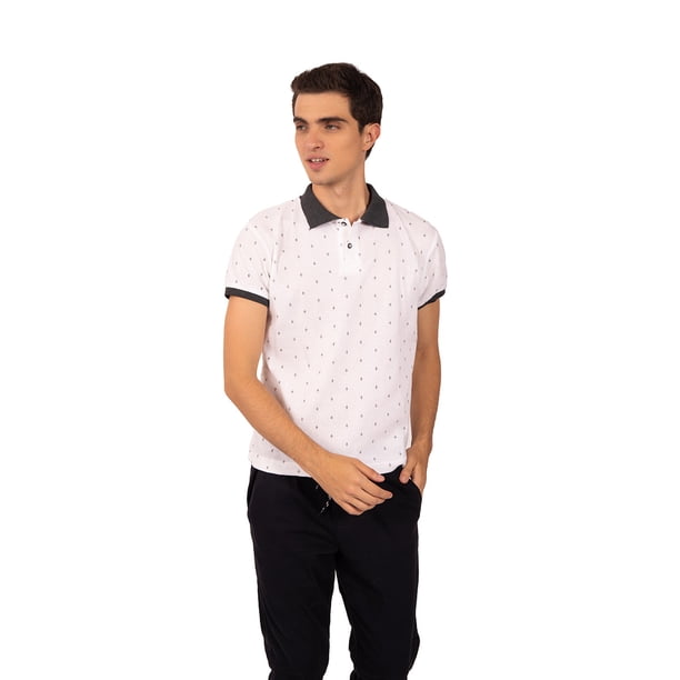 Playera para hombre QUARRY cuello polo estampada con treboles
