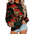 thumbnail image 3 of Hvot&aat Long Sleeve Shirts for Women Mushroom Graphic Sweatshirts Casual Crewneck Fall Pullover, 3 of 4