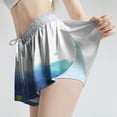 thumbnail image 3 of Gibobby Pantalon cortos yoga mujer Pantalones cortos para correr 2 en 1 para mujer(Azul,CH), 3 of 5
