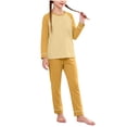 thumbnail image 3 of Loopsun Kids Boys Girls Winter Warm Outfit Solid Long Sleeve Crew Neck Top and Elastic Waist Pants Soft Wear Sets 9-10 Years, 3 of 5