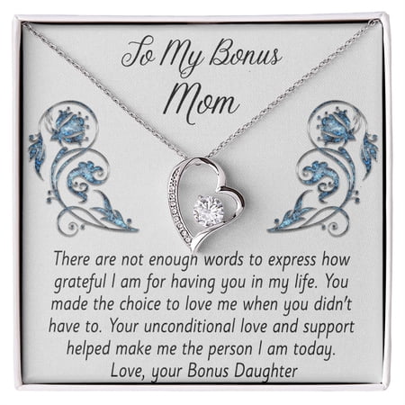 To My Mom I Love Mom Birthday For Bonus Step Mom Mother'S Day Necklace, A Meaningful Necklace Perfect For Anniversaries, Birthdays, Valentine V8759, White Forever Love Necklace