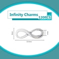 thumbnail image 2 of 120Pcs Antique Silver Infinity Symbol Connectors Tibetan Style Alloy Link Connectors 8x22.5mm Charms Pendants for DIY Crafting Valentines's DayBirthday Gift DIY, 2 of 7