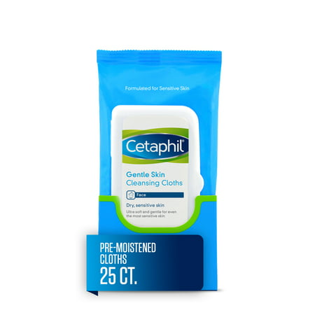 Cetaphil Gentle Skin Cleansing Cloths, Face Wipes For Dry / Sensitive Skin, 25 (Best Face Cleansing Regimen)