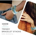thumbnail image 5 of NICKSUN Friendship Bracelets Trendy Heishi Clay Bead Bracelets Stack Gold Beaded Stretch Bracelets for Women Boho Stackable Bracelets Bulk Cute Preppy Jewelry, 5 of 7