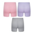 thumbnail image 3 of YONGHS 3 Pack Kids Girls Dance Shorts Safety Breathable Bike Shorts Undershorts for Dance Underdress Gray&Pink&Purple 9-10, 3 of 5