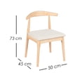 thumbnail image 2 of Ilios Innova | Set de 2 Sillas Nórdico de madera de caucho con asiento de tela color beige, diseño contemporáneo y cómodo para comedor, sala u oficina., 2 of 9