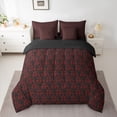thumbnail image 2 of Feelyou Adult Boho Damask Twin Bedding Sets 7-Piece, Black Red Ghost Bedding Comforter Set, 2 of 8