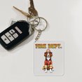 thumbnail image 4 of Firefighter Brittany Spaniel Hero Rescue Fire Dept Fireman USA Flag Acrylic Keychain Brittany Dog Lover Gifts Idea Collar Charm Tag Keyring - 02026, 4 of 5