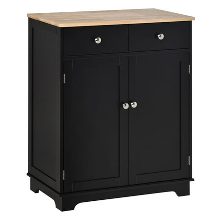 2-Door Sideboard Buffet Cabinet, Kitchen Cabinet, Coffee Bar Cabinet with Adjustable Shelf & 2 Drawers for Dining Room, Hallway, Black