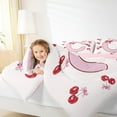 thumbnail image 4 of Feelyou Princess Monogrammed C Bedding Comforter Set, Fashion Ribbon Cherry Twin Comforter Sets, Teens Kids Girls Women Reversible Bedding Set, Lightweight Room Decor, 2-Piece, 4 of 8