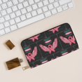 thumbnail image 6 of Leather Thin Slim Wallets for Women Men - Ribbon With Angel Wings Clutch Card Wallet for Women Men with Zipper, 6 of 7