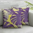 thumbnail image 3 of FUMJ Decorative Throw Pillow Cover Cushion Case Purple Aloha Tropical Pattern Monstera Palm Nature Adornment Watercolor Bali Botanic Calico Dress Farmhouse Pillowcase for Car Couch, 3 of 5
