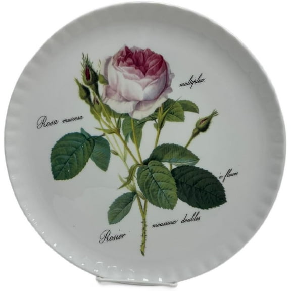 12.5" Bone Сhina Plate with décor Dinner Plate with Design Redoute Roses